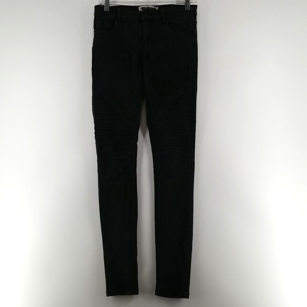 Noisy May Jeans Women's Size 27 Black Mid Rise Skinny plus Black Leggings Lot